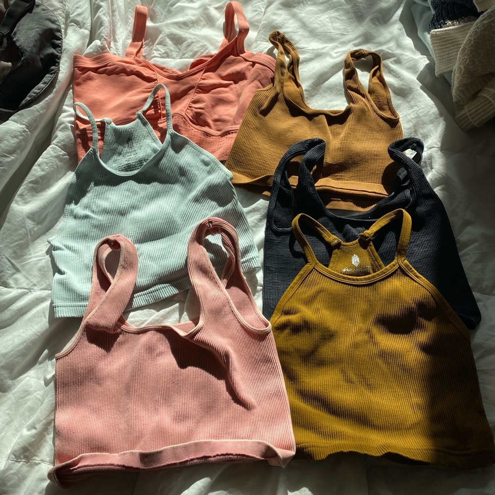 Bundle of 6 Free People Movement crop tops